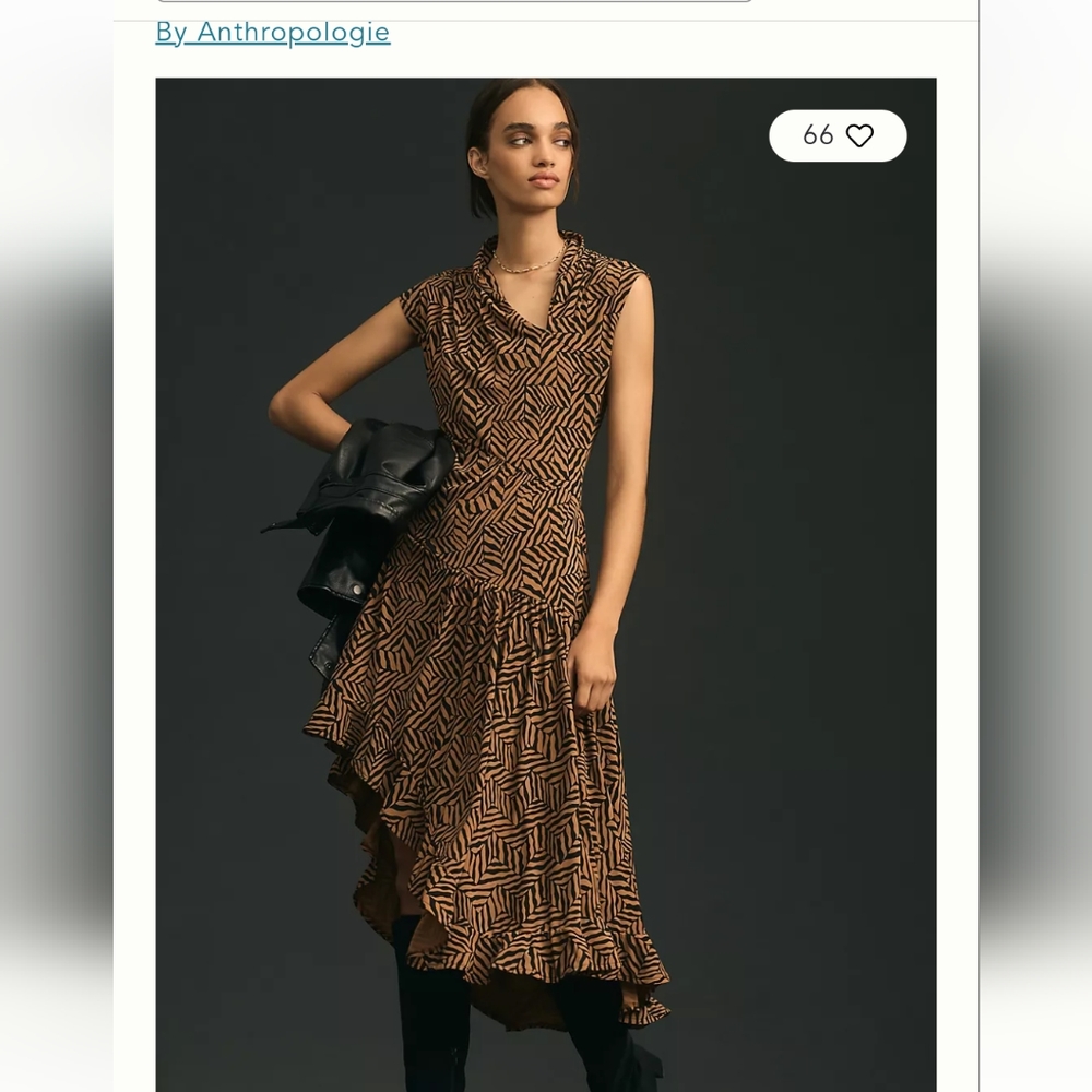By Anthropologie Asymmetrical Knit Slim Midi Dress